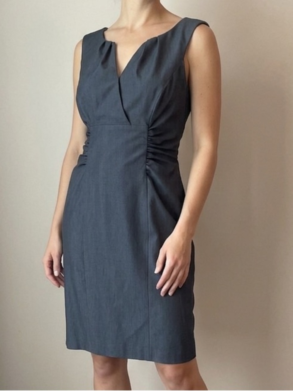 Dressbarn Sheath Dress with V-Notch Neckline
